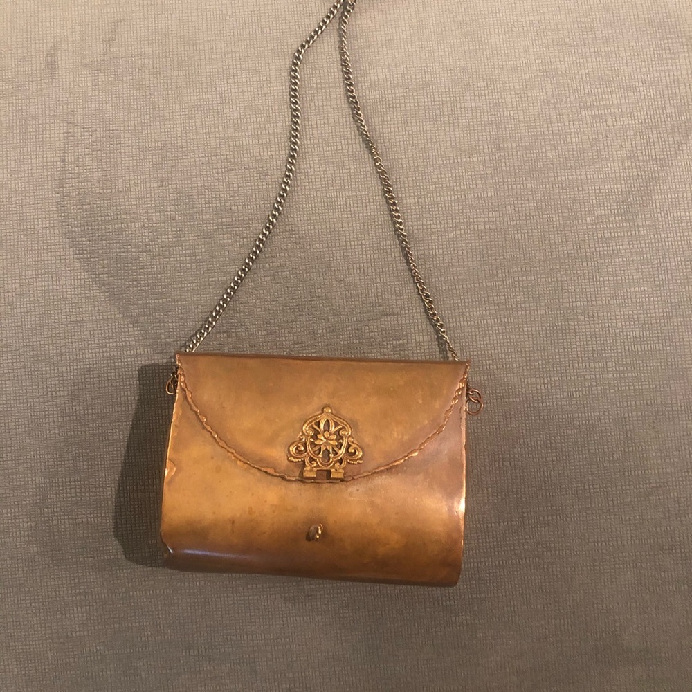 Rare Free People Brass Crossbody Bag